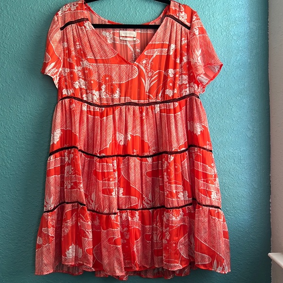 Urban Outfitters Dresses & Skirts - red orange baby doll dress